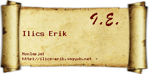 Ilics Erik névjegykártya